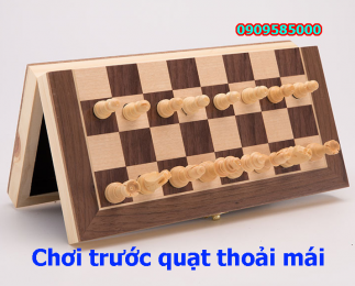 Bộ cờ vua gỗ sồi trắng Indo có nam châm (có 2 size)